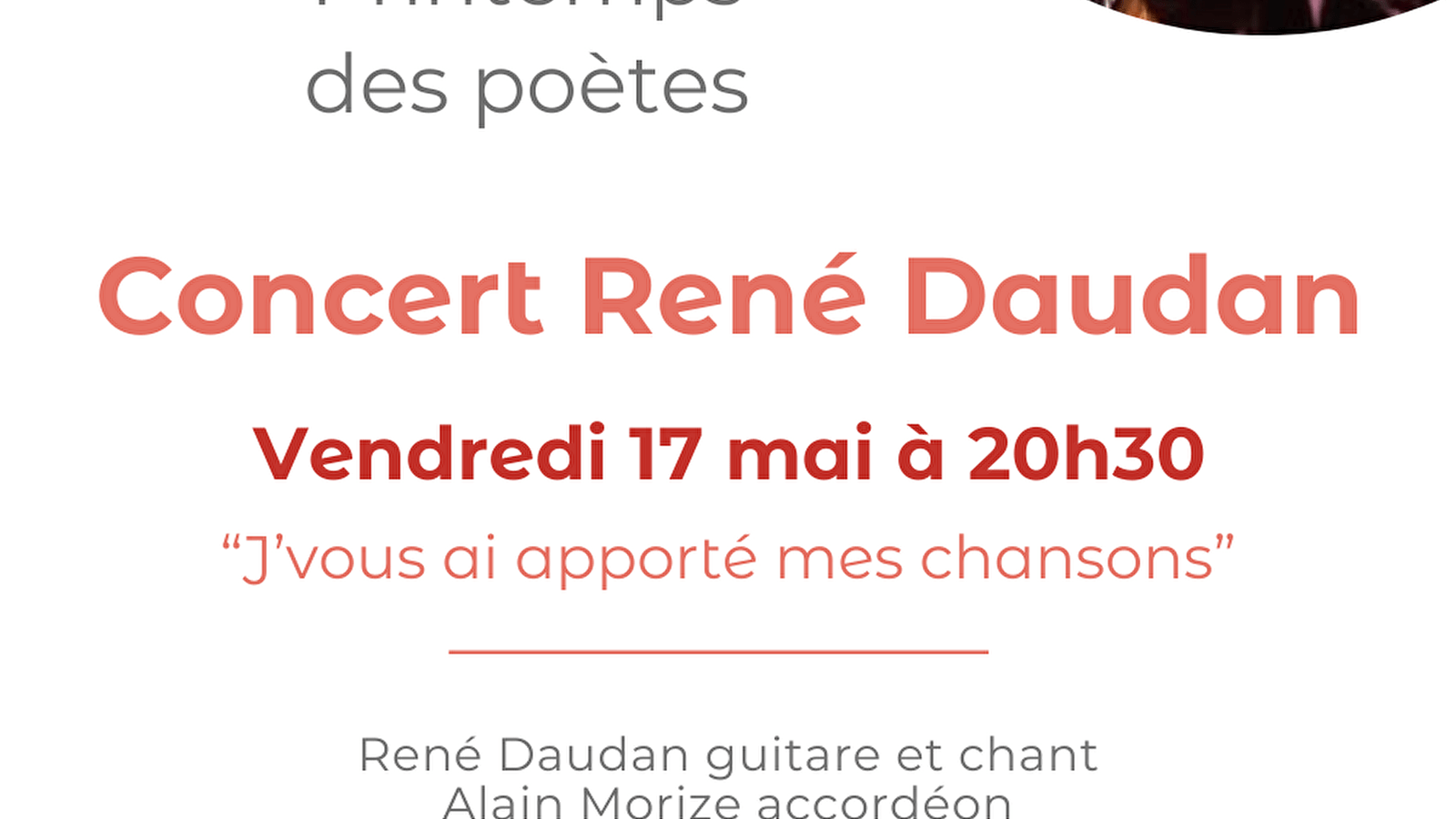 Concert de René Daudan à Précy-sous-Thil Le 17 mai 2024
