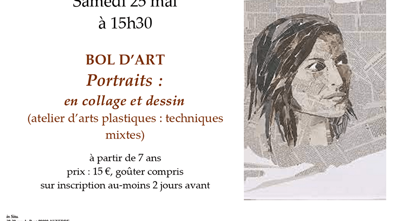 Bol d’art – Portrait en collage et dessin