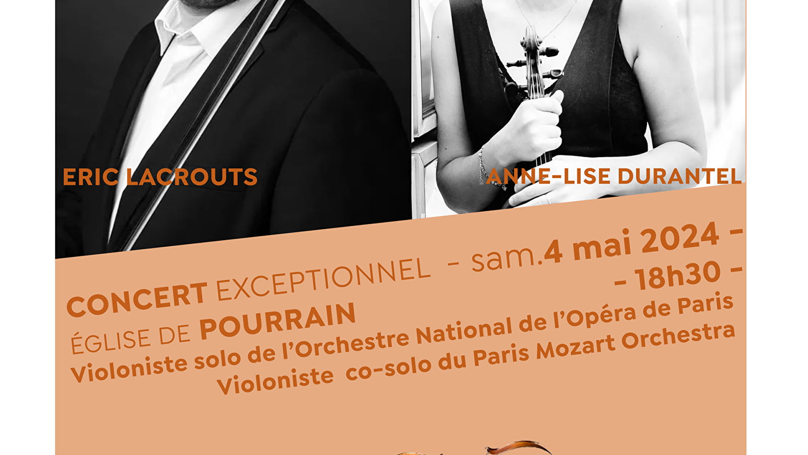Concert de violons : Eric Lacrouts et Anne-Lise Durantel
